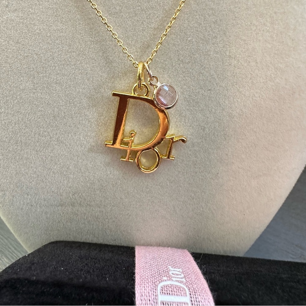 Dior Gold Tone Zipper Pull Charm. With 22k Plated Unbranded Chain - Picture 5 of 6